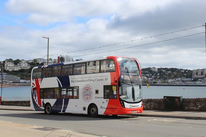 An eye catching liveried double decker bus has been unveiled by Stagecoach South West to celebrate the King’s Coronation.