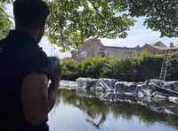 Town has a newly-built river dam for safety works