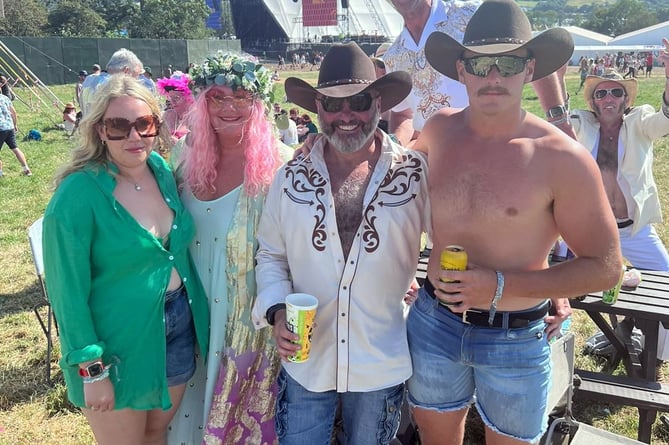 Lee and Claire Spencer renew wedding vows at Glastonbury.