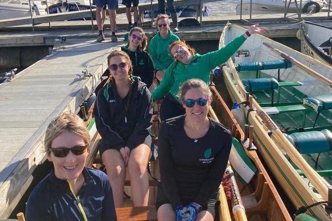 Cothele Quay Gig Club women at Cornish Pilot Gig Regatta — the Tamar Challenge