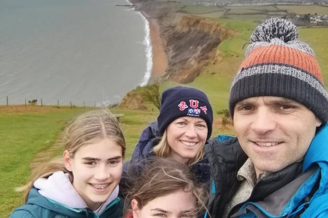 Nevah Richards, far left, with her family.