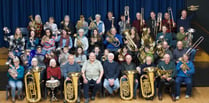 Stannary Brass Band stage Christmas concert