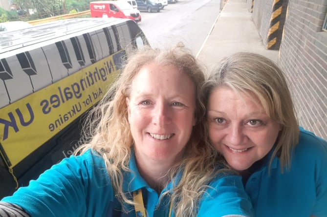 Nightingales UK volunteers Tracey Halton and Tracey Jones (paramedic).