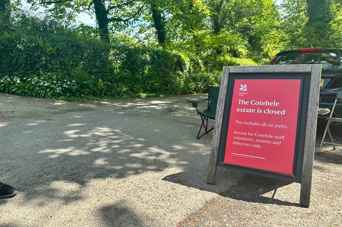 Road closure at Cotehele 