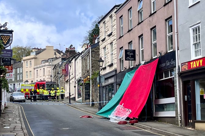 The scene of an assault in Tavistock West Street on Sunday, May 4.