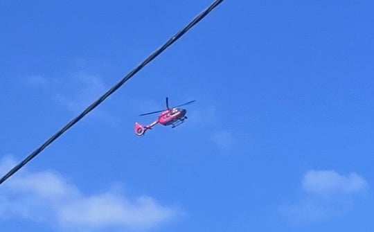 The air ambulance overhead