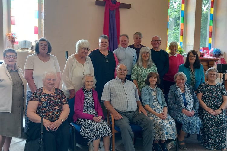 All gathered for the final service for Rev David Moss and his wife Ali