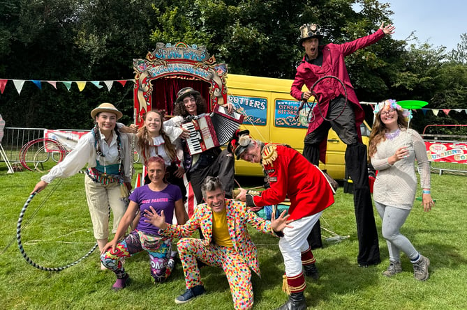 Children’s entertainers at the Dartmoor Folk Festival.
