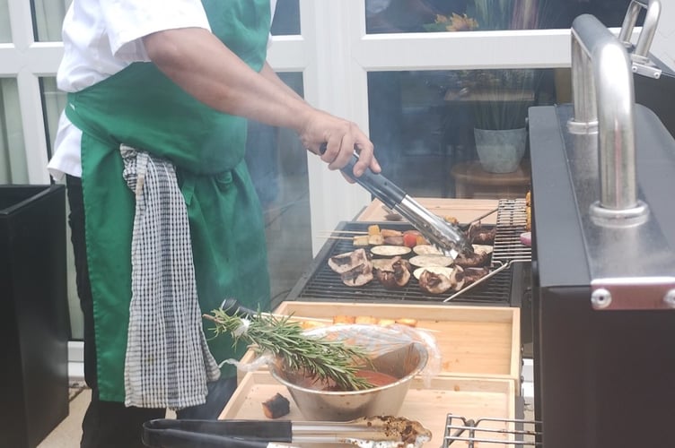 Chef David tending the barbecue