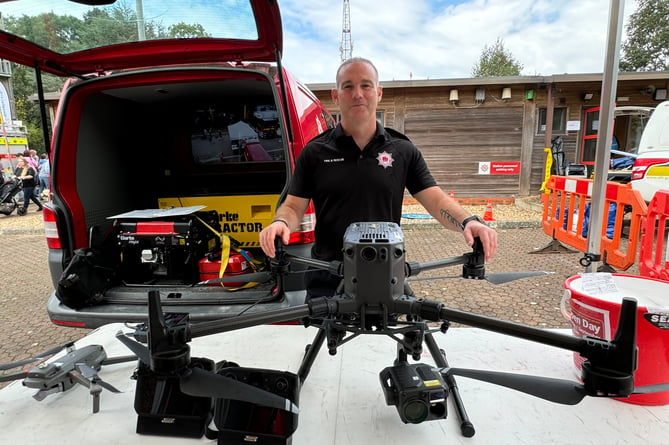 One of the Devon and Somerset Fire and Rescue Service drones which people could see at the Open Day.  AQ 1982
