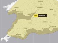 Thunderstorms expected as weather warning issued 