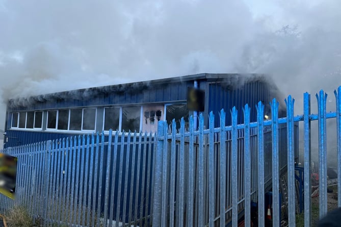 A Tavistock commercial unit on fire at the weekend was saved by the fire service.